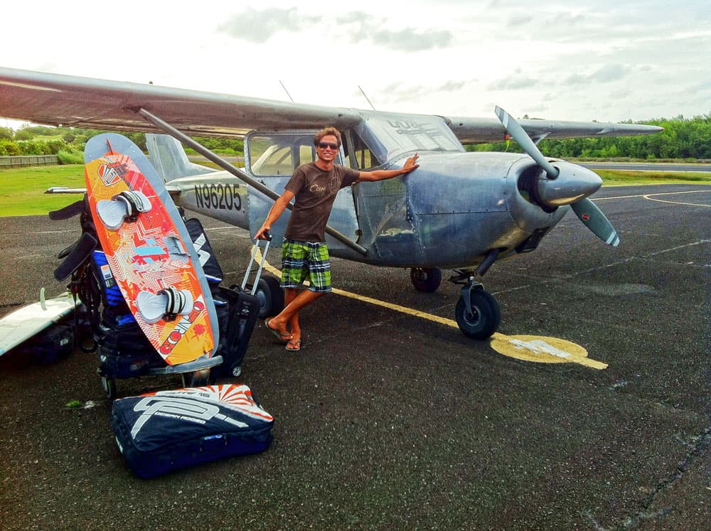 Kiteboarding on Mustique island
