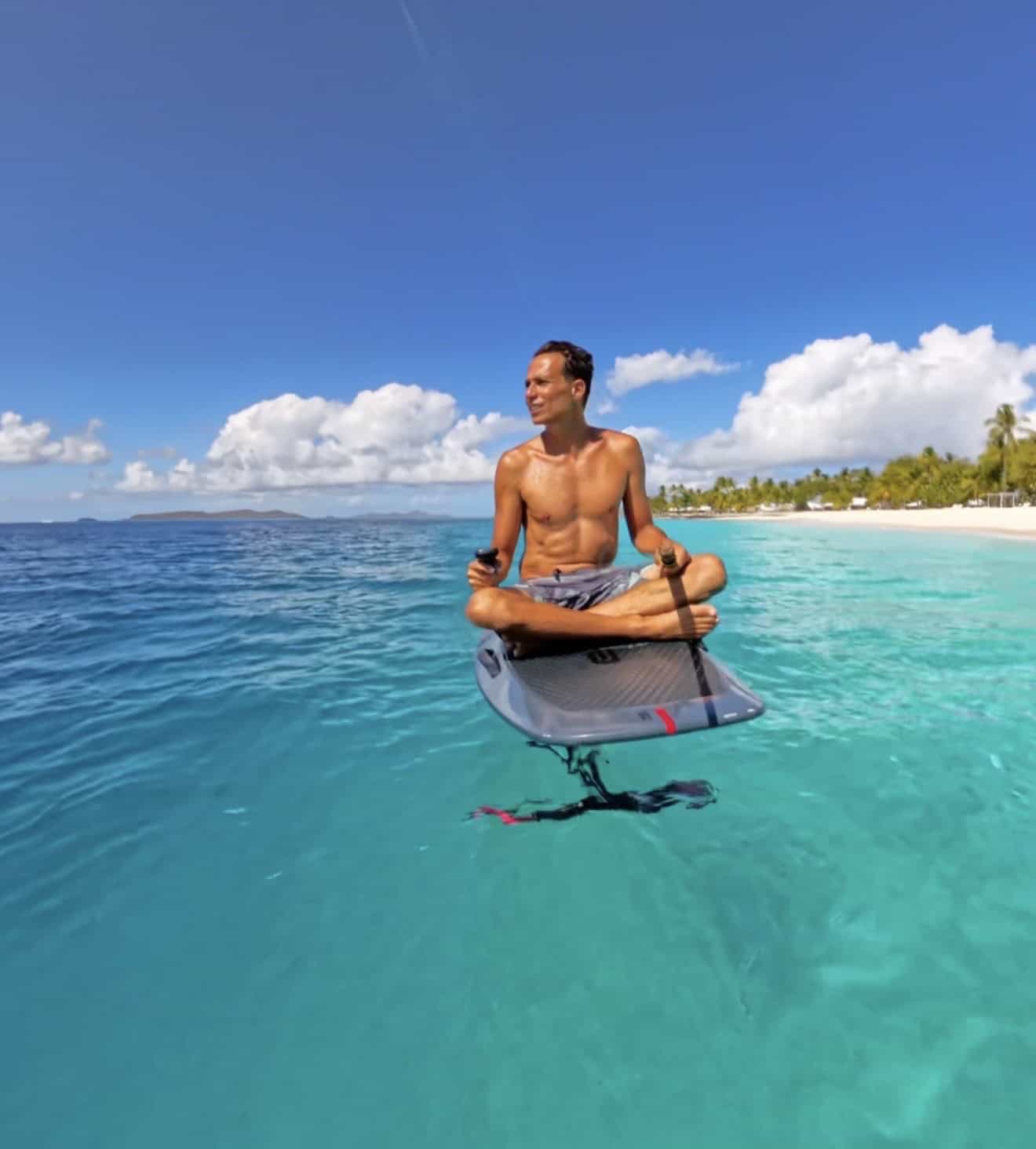 eFoil session in turquoise water in the Grenadines